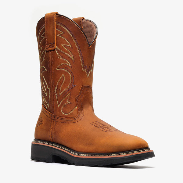 RANCHER GRIT 12" SQUARE TOE WELLINGTON - RANCHER GRIT 12" SQUARE TOE WELLINGTON - 6 / Crazy Brown - Bonanza Boots