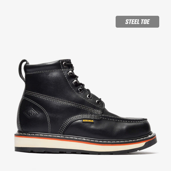 FRONTIER DUAL 6" MOC TOE (STEEL TOE) - FRONTIER DUAL 6" MOC TOE (STEEL TOE) - 6 / Black - Bonanza Boots