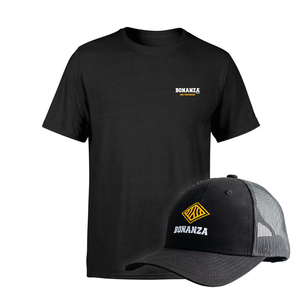 T-SHIRT BLACK + HAT