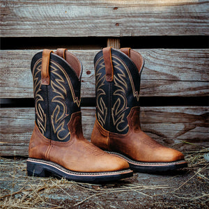 RANCHER GRIT 12" SQUARE TOE WELLINGTON - RANCHER GRIT 12" SQUARE TOE WELLINGTON - undefined - Bonanza Boots