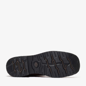 RANCHER GRIT 12" SQUARE TOE WELLINGTON - RANCHER GRIT 12" SQUARE TOE WELLINGTON - 6 / Black/Crazy Brown - Bonanza Boots