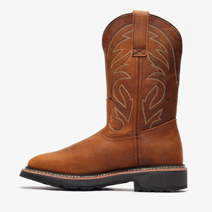 RANCHER GRIT 12" SQUARE TOE WELLINGTON - RANCHER GRIT 12" SQUARE TOE WELLINGTON - 6 / Crazy Brown - Bonanza Boots