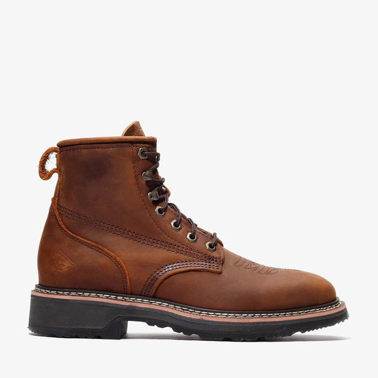 RANCHER GRIT 6" SQUARE TOE LACER - RANCHER GRIT 6" SQUARE TOE LACER - 6 / Crazy Brown - Bonanza Boots