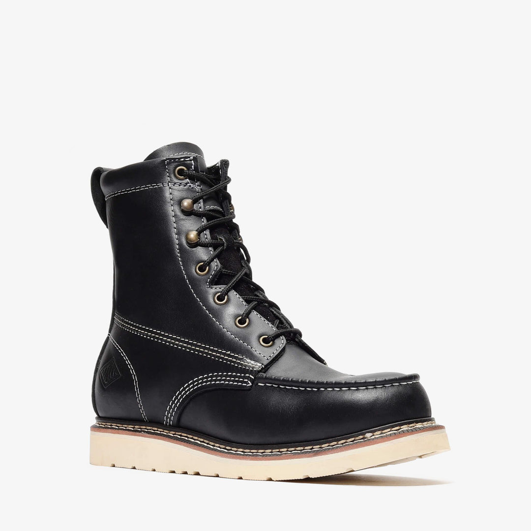 The Frontier Moc Toe Work Boot - Black – Bonanza Boots
