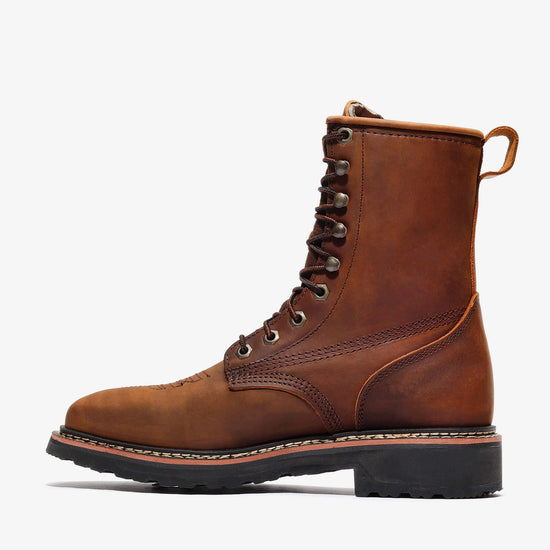 RANCHER GRIT 8" SQUARE TOE LACER - RANCHER GRIT 8" SQUARE TOE LACER - 6 / Crazy Brown - Bonanza Boots