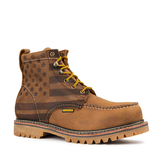 HERITAGE 6" MOC TOE FLAG BROWN