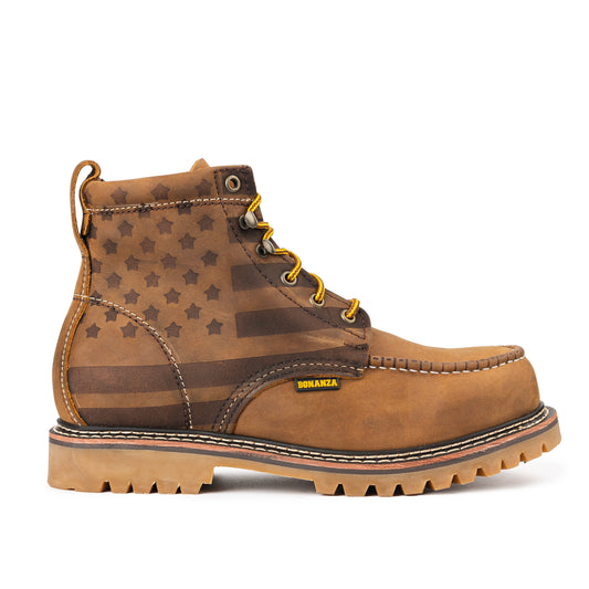 HERITAGE 6" MOC TOE FLAG BROWN